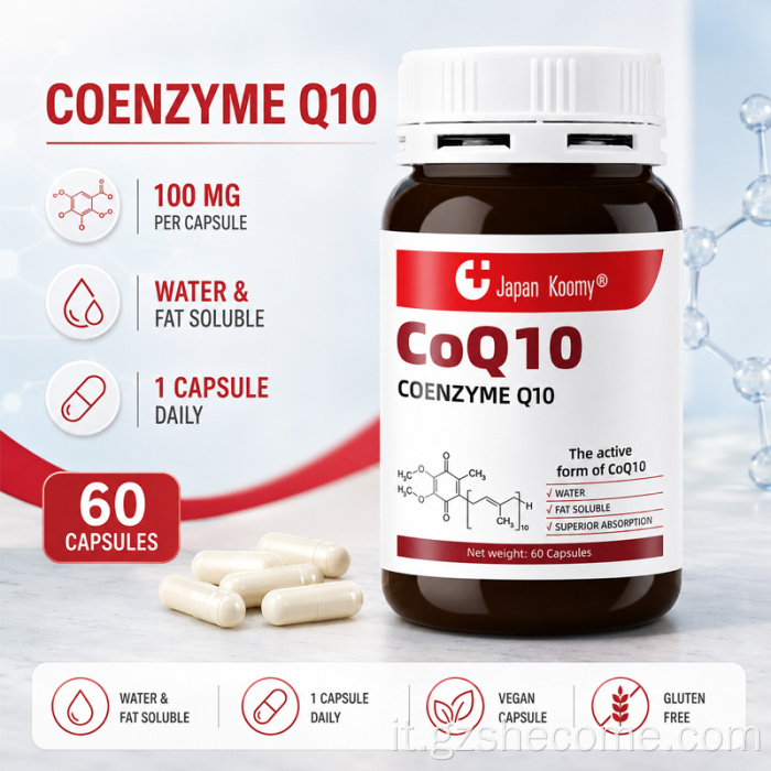Shecome CoQ10 Capsule Supporto energetico cellulare per la salute del cuore